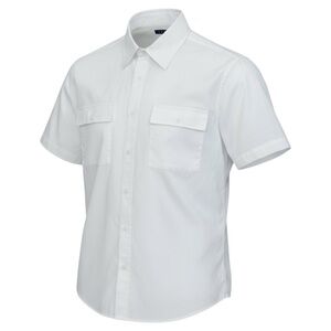 🧊 THEORY White Button-Up‎ Shirt 👔 Men’s Large Short Sleeve Utility Style